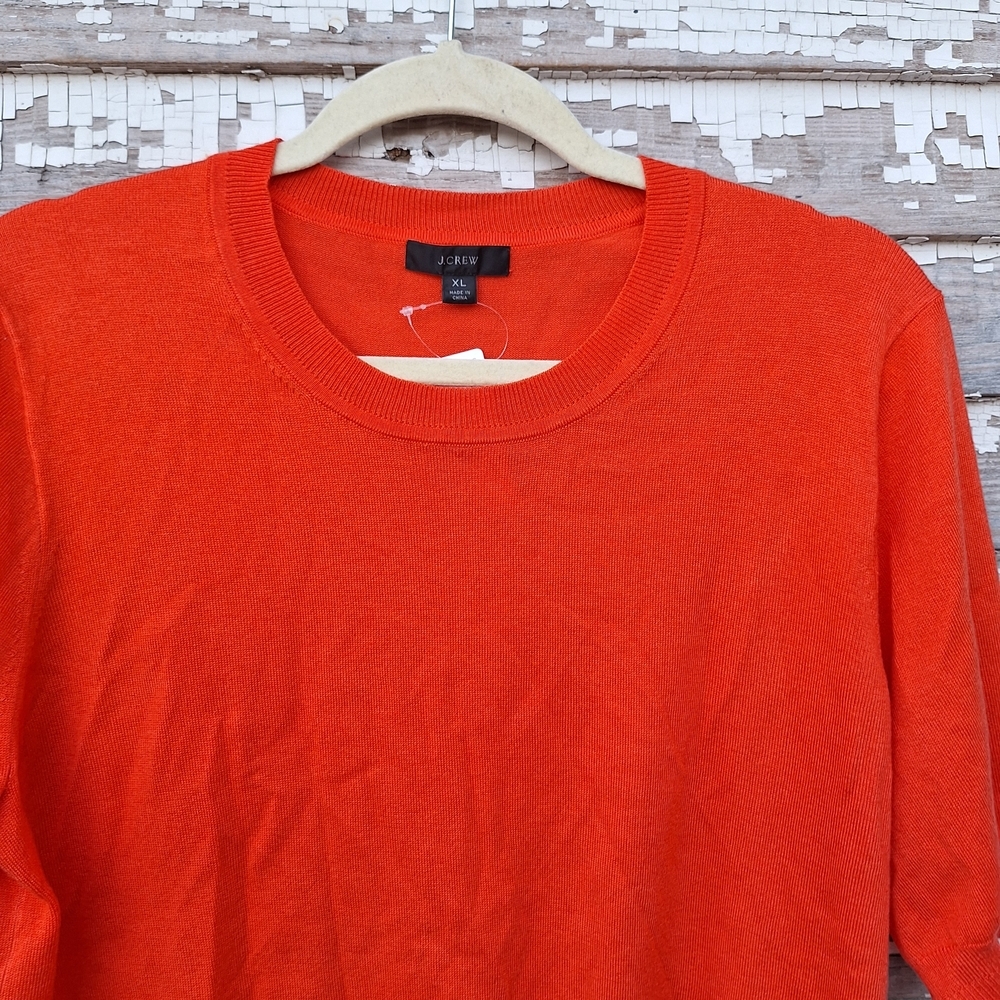 J. Crew Bold Orange Knit Top - Picture 2 of 7